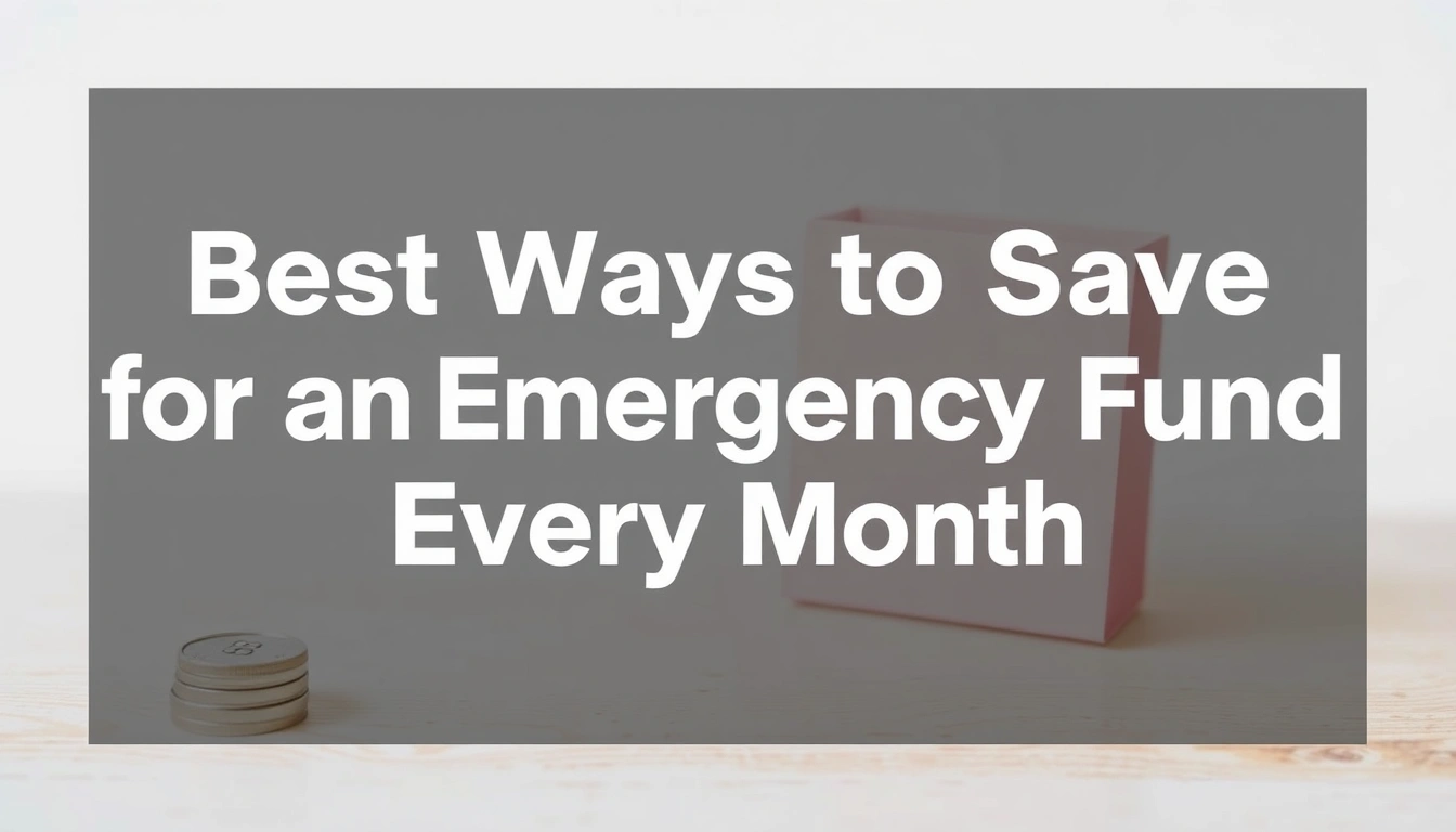 Best Ways to Save for an Emergency Fund Every Month