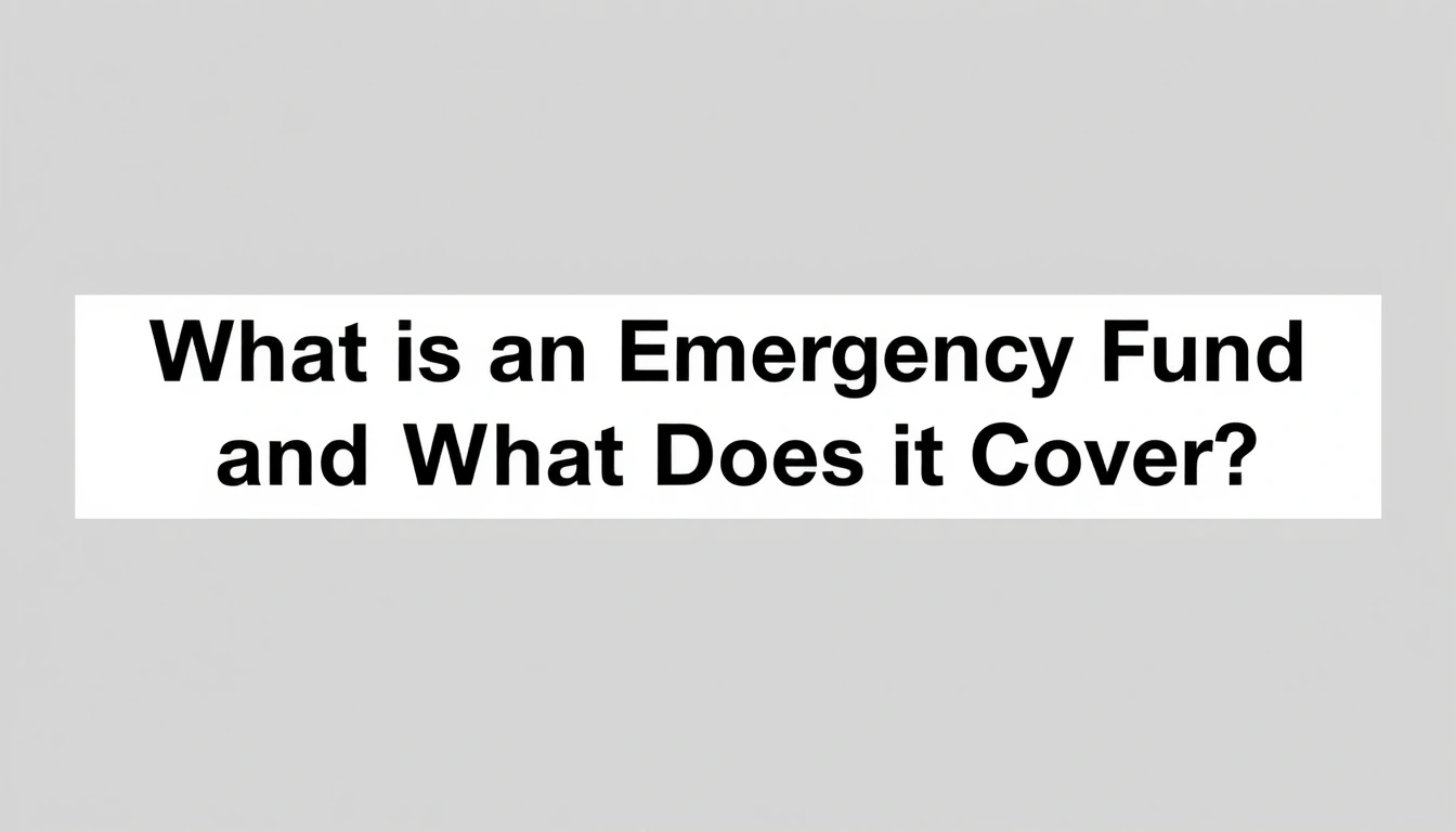 What Is an Emergency Fund and What Does It Cover? What Is an Emergency Fund and What Does It Cover?
